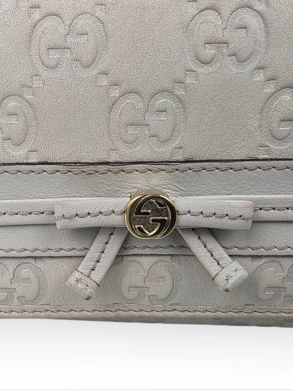 Gucci Guccissima Bow Signature Wallet Ivory - Picture 3 of 16